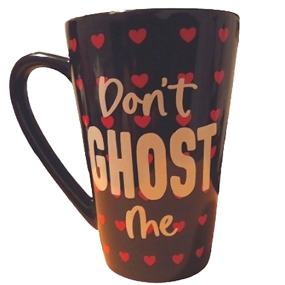 "Don't Ghost Me" Red Hearts Tall Coffee Cup - Picture 2 of 2